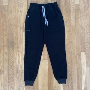 FIGS Zamora Black High Waisted Jogger Scrub Pants | size S